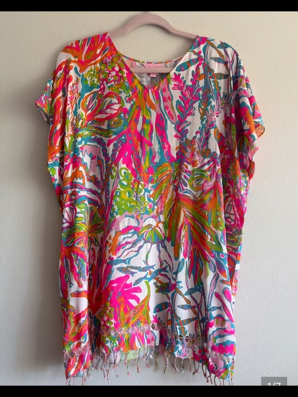 Lilly Pulitzer Avette Caftan  Cover-Up Scuba To Cuba L/XL